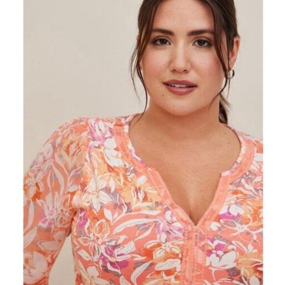 Torrid Babydoll Super Soft Balloon Chiffon Sleeve Top - Large - NWT - Picture 6 of 11